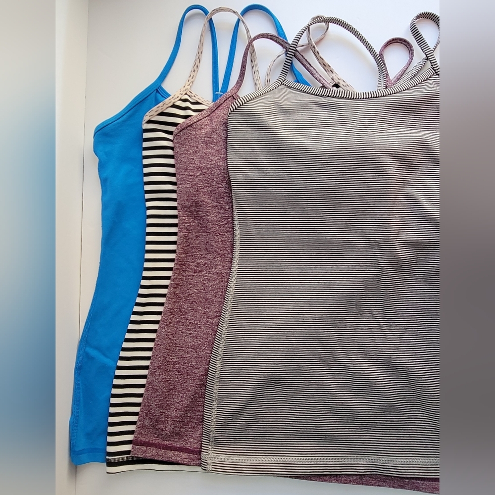 SOLD Lululemon "Power Y" Tank BUNDLE, size 6/8, Multiple Colorways